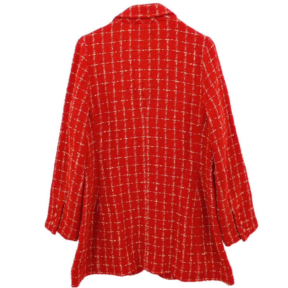 Chanel 1995 Single Breasted Tweed Jacket Red #42