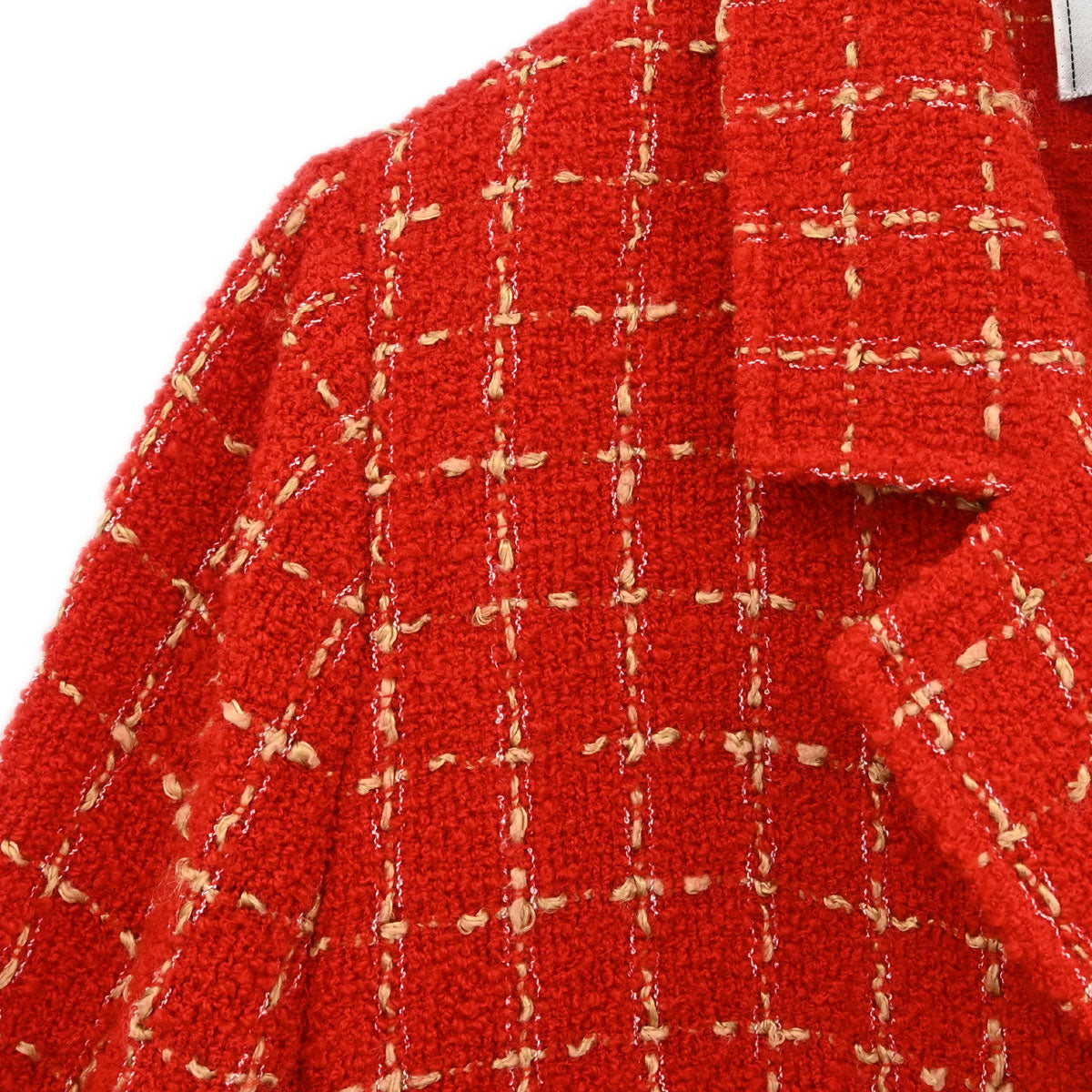 Chanel 1995 Single Breasted Tweed Jacket Red #42