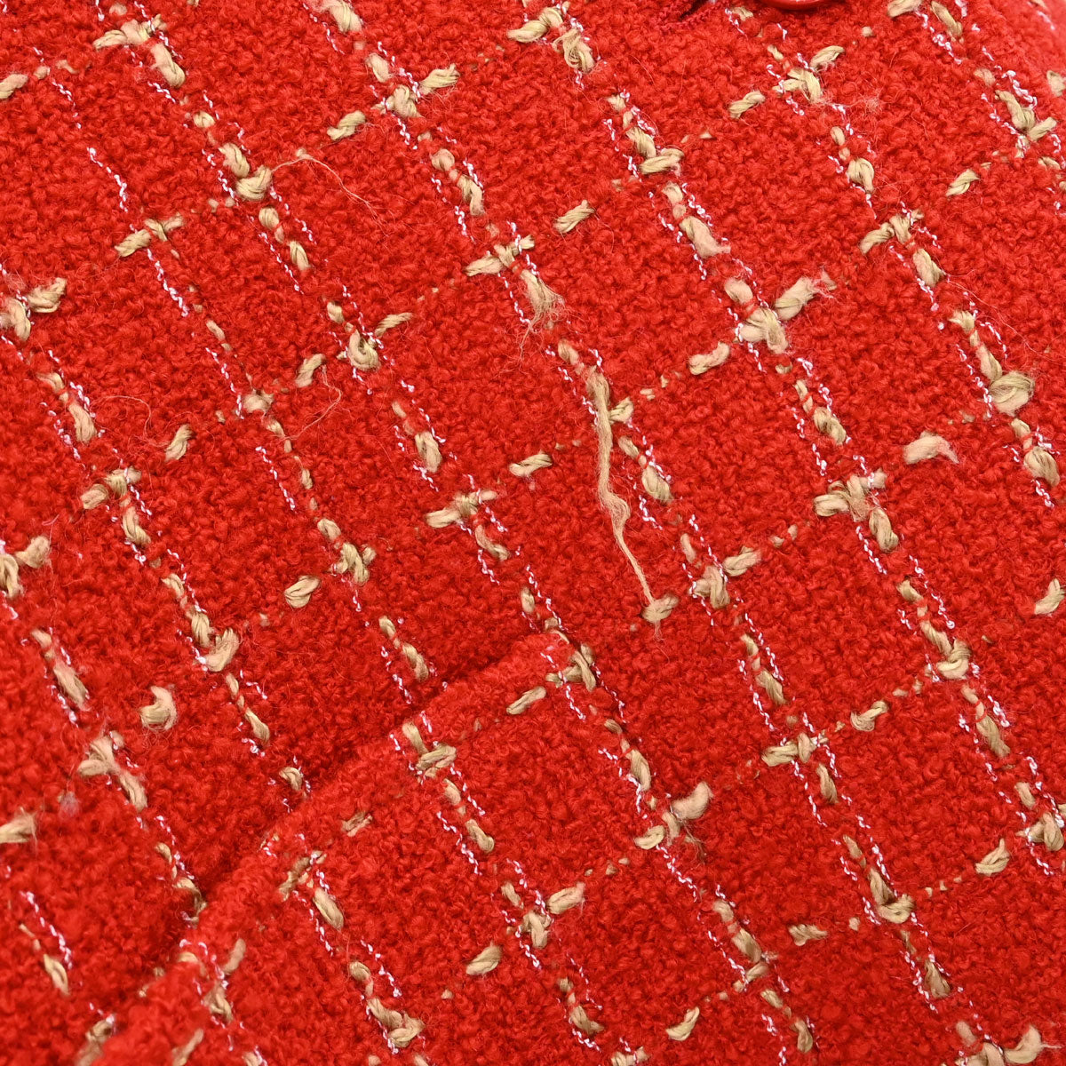 Chanel 1995 Single Breasted Tweed Jacket Red #42