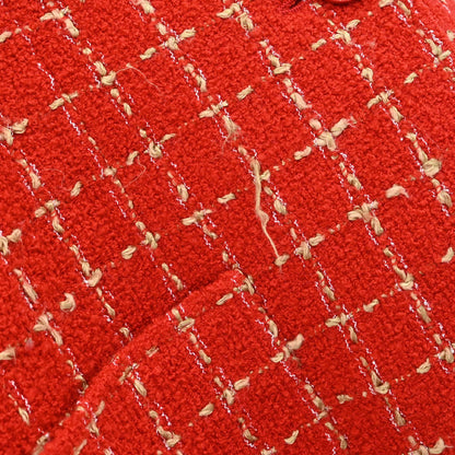 Chanel 1995 Single Breasted Tweed Jacket Red #42