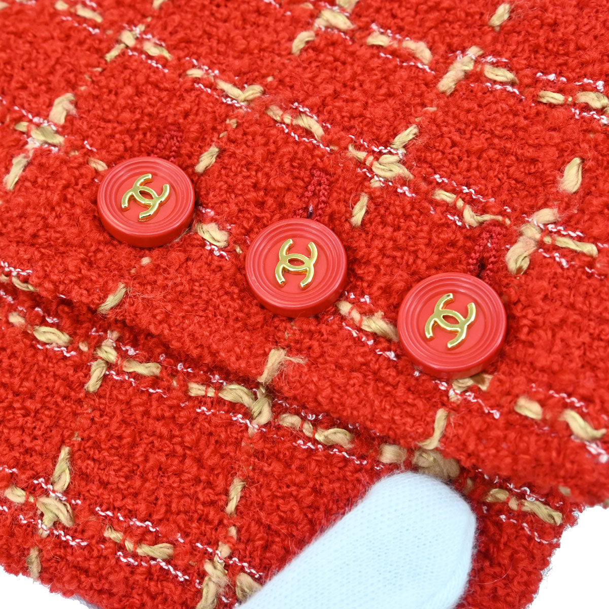 Chanel 1995 Single Breasted Tweed Jacket Red #42