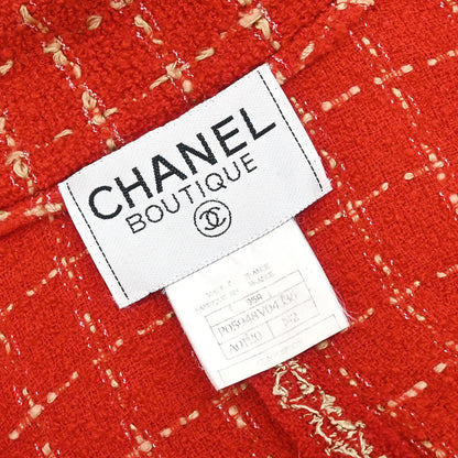 Chanel 1995 Single Breasted Tweed Jacket Red #42