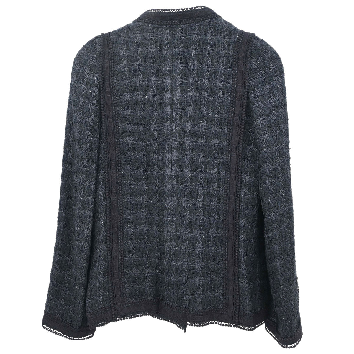 Chanel 2006 Bow Tweed Jacket Black Navy #34