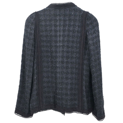 Chanel 2006 Bow Tweed Jacket Black Navy #34
