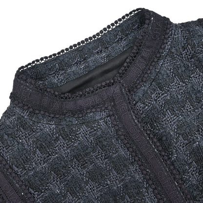 Chanel 2006 Bow Tweed Jacket Black Navy #34
