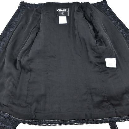 Chanel 2006 Bow Tweed Jacket Black Navy #34