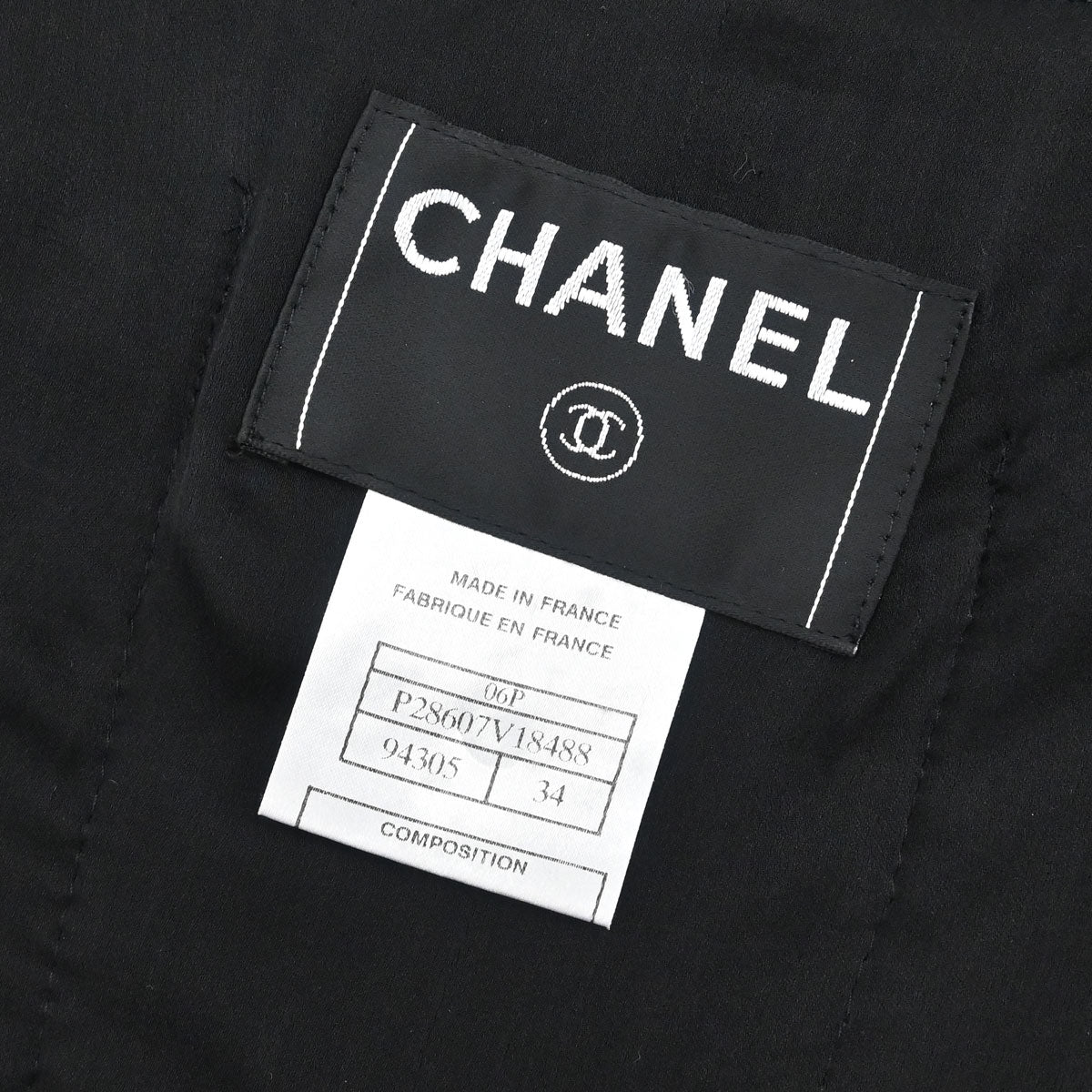 Chanel 2006 Bow Tweed Jacket Black Navy #34