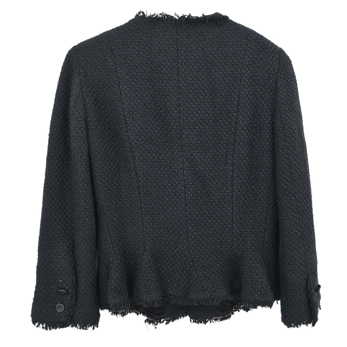Chanel 2006 Collarless Tweed Jacket Black #34