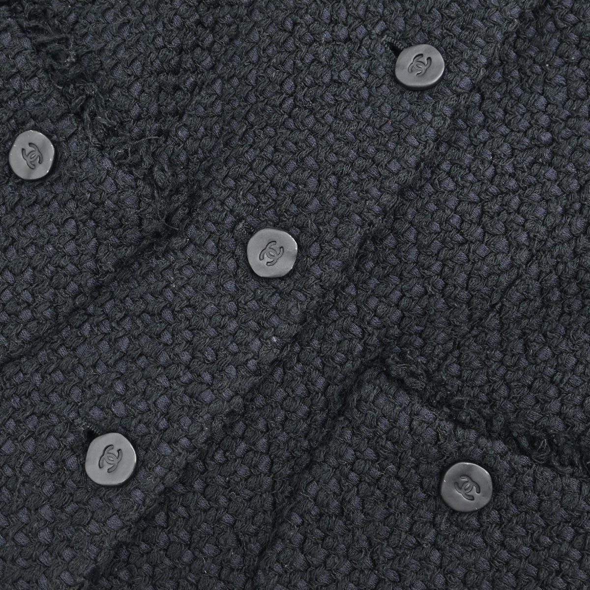 Chanel 2006 Collarless Tweed Jacket Black #34