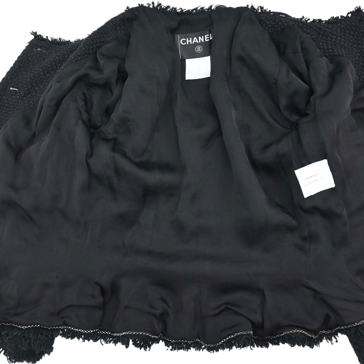 Chanel 2006 Collarless Tweed Jacket Black #34