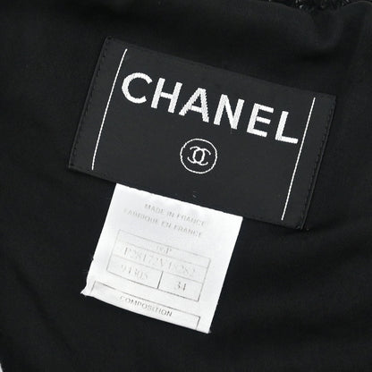 Chanel 2006 Collarless Tweed Jacket Black #34