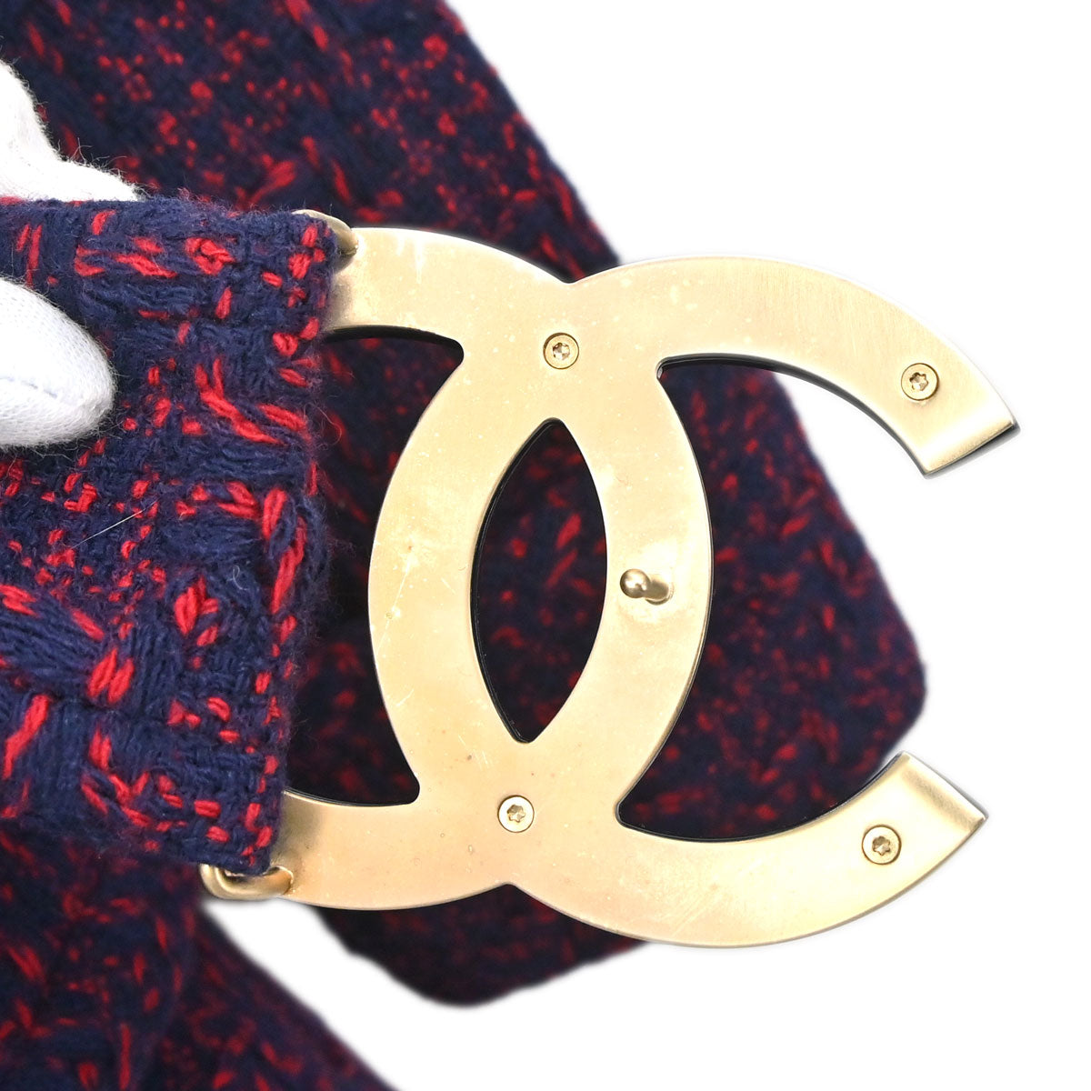 Chanel 2017-2018 Tweed Long Coat Navy Red #36