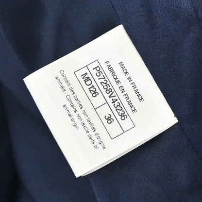 Chanel 2017-2018 Tweed Long Coat Navy Red #36
