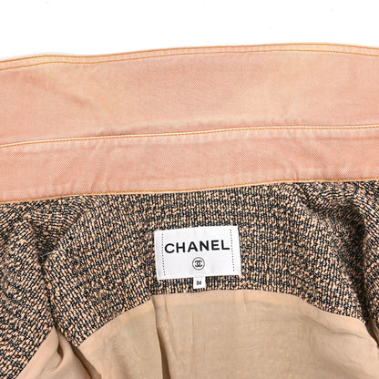 Chanel 2016 Tweed Denim Jacket Pink #36