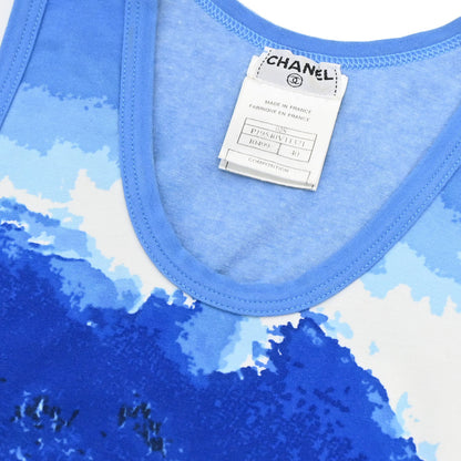 Chanel 2002 Surf Line Sleeveless Tank Top Blue #40