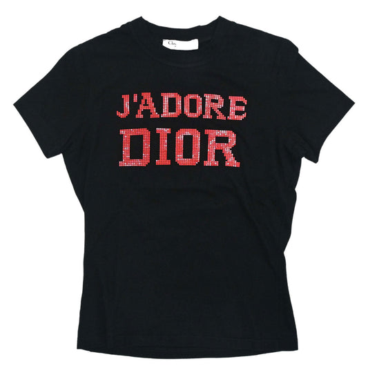 Christian Dior Logo Beaded T-shirt Black