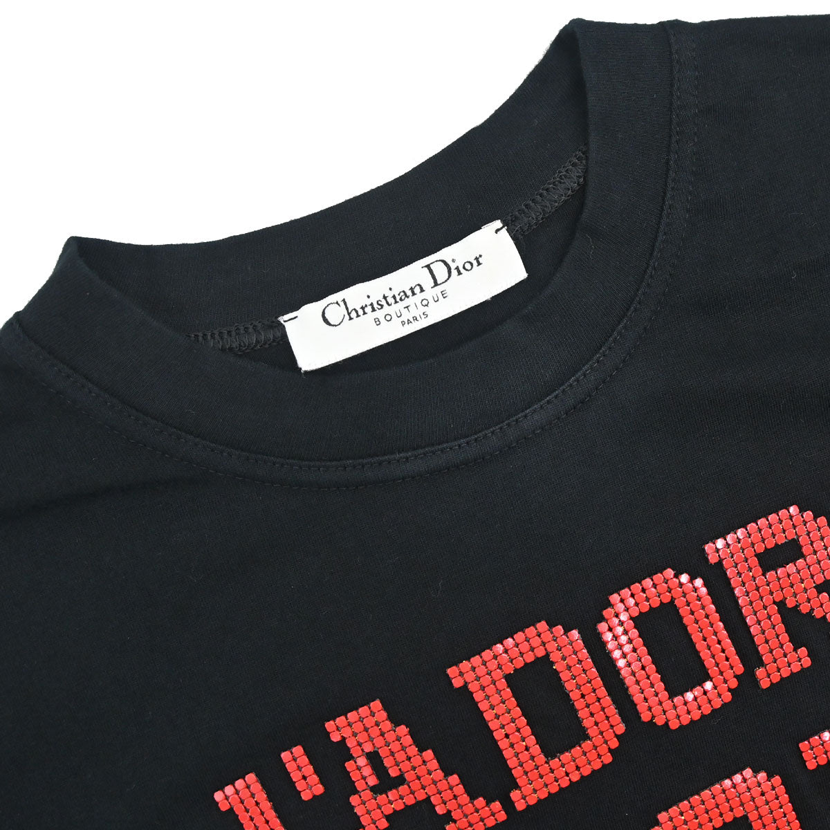 Christian Dior Logo Beaded T-shirt Black
