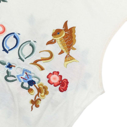 Christian Dior 2002 Sleeveless Tank Top Embroidery White #38