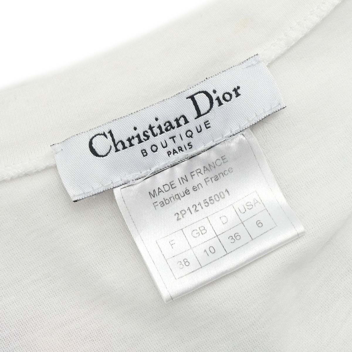 Christian Dior 2002 Sleeveless Tank Top Embroidery White #38