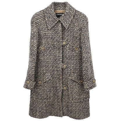 Chanel 2001 Tweed Coat Brown #36