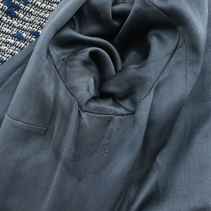 Chanel 2007 Single Breasted Sequins Tweed Jacket Blue #38