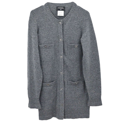 Chanel 2010 Cardigan Turnlock Button Gray #38