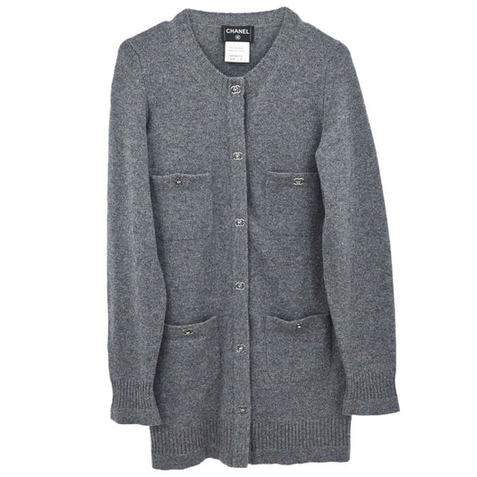 Chanel 2010 Cardigan Turnlock Button Gray #38