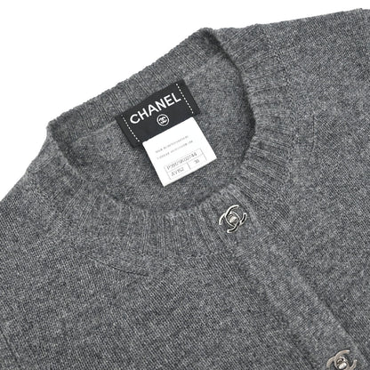 Chanel 2010 Cardigan Turnlock Button Gray #38