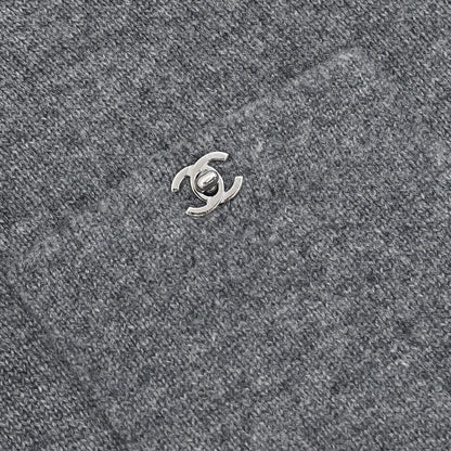Chanel 2010 Cardigan Turnlock Button Gray #38