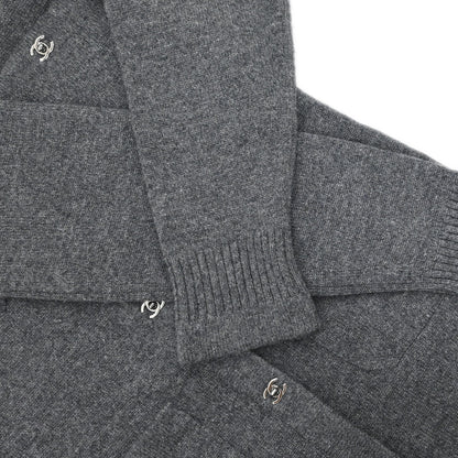 Chanel 2010 Cardigan Turnlock Button Gray #38