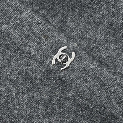 Chanel 2010 Cardigan Turnlock Button Gray #38