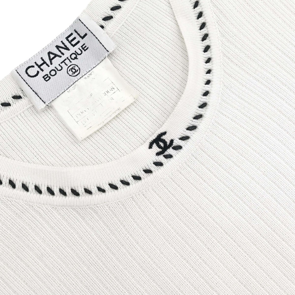 Chanel 1996 Short Sleeve Top White #38