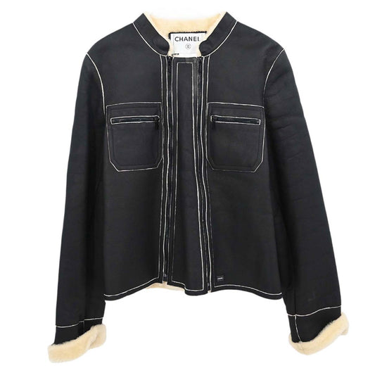 Chanel 2004 Zip Up Jacket Black #38