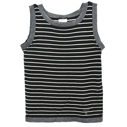 Chanel 2009 Set Cardigan Top Border Black #34