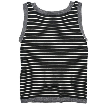 Chanel 2009 Set Cardigan Top Border Black #34