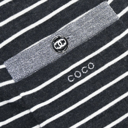 Chanel 2009 Set Cardigan Top Border Black #34