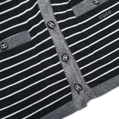 Chanel 2009 Set Cardigan Top Border Black #34