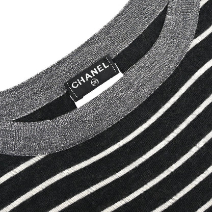 Chanel 2009 Set Cardigan Top Border Black #34
