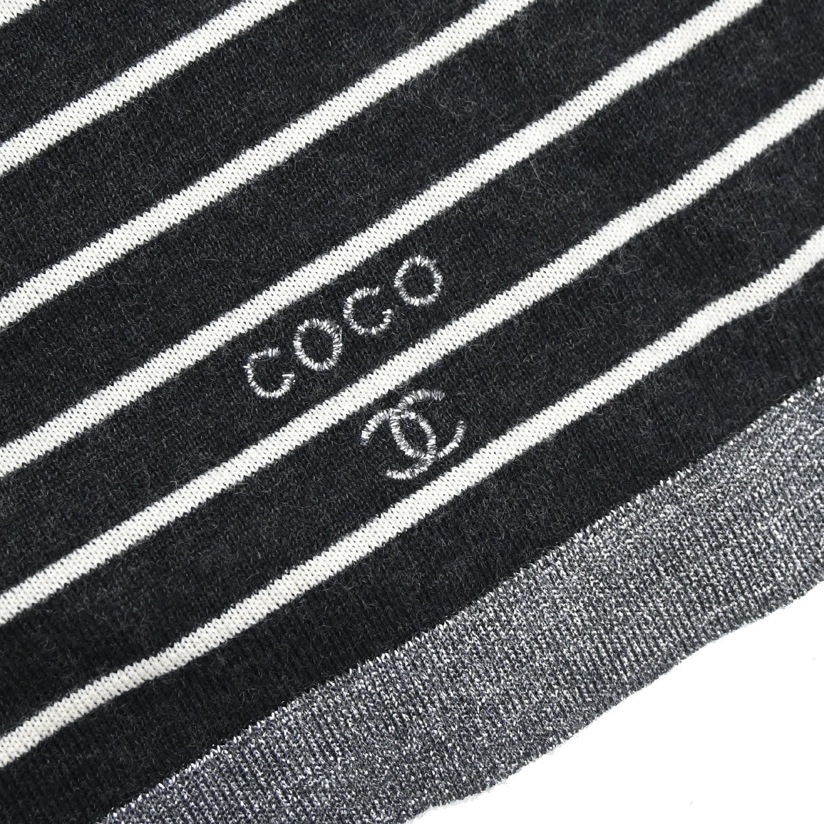 Chanel 2009 Set Cardigan Top Border Black #34