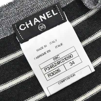 Chanel 2009 Set Cardigan Top Border Black #34