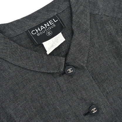 Chanel 1996 Linen Shirt Black #36