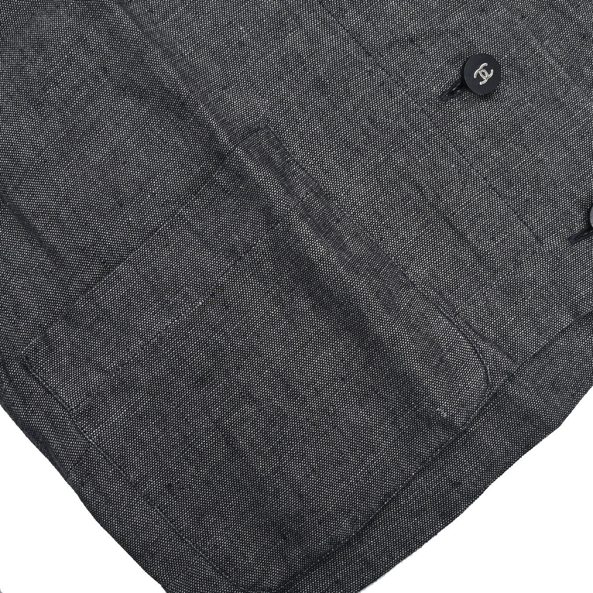 Chanel 1996 Linen Shirt Black #36