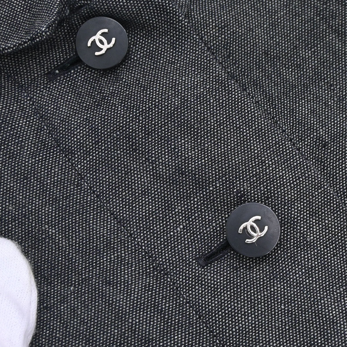Chanel 1996 Linen Shirt Black #36