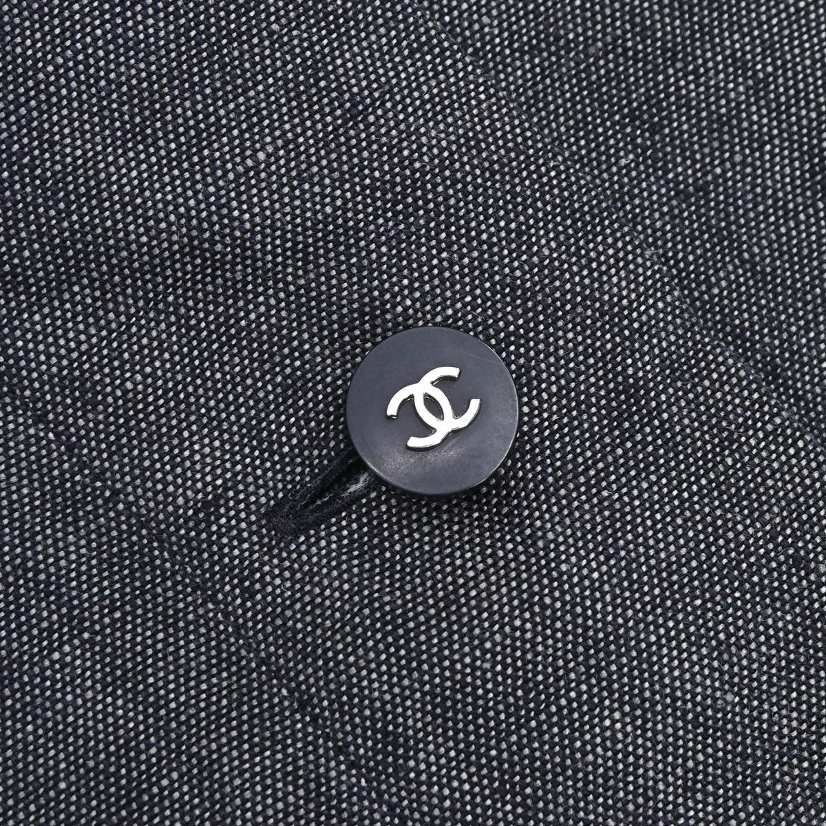 Chanel 1996 Linen Shirt Black #36