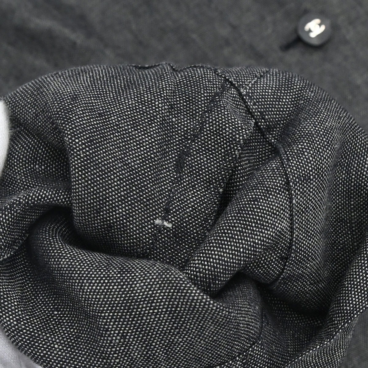 Chanel 1996 Linen Shirt Black #36