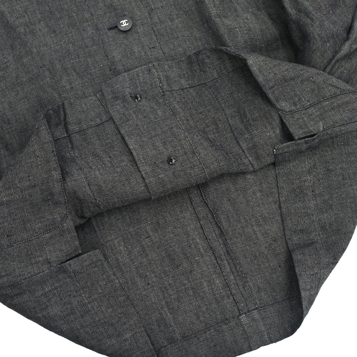Chanel 1996 Linen Shirt Black #36