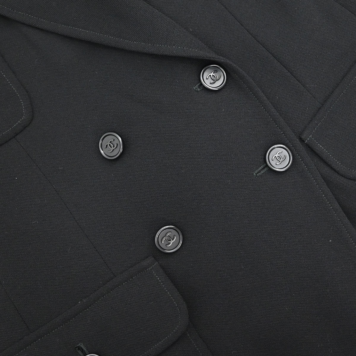 Chanel Double Breasted Jacket Black