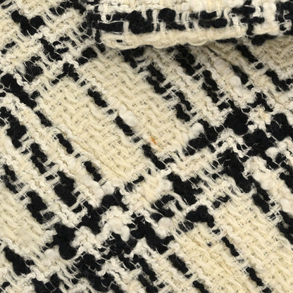 Chanel 1995 Single Breasted Tweed Check Jacket Ivory #36