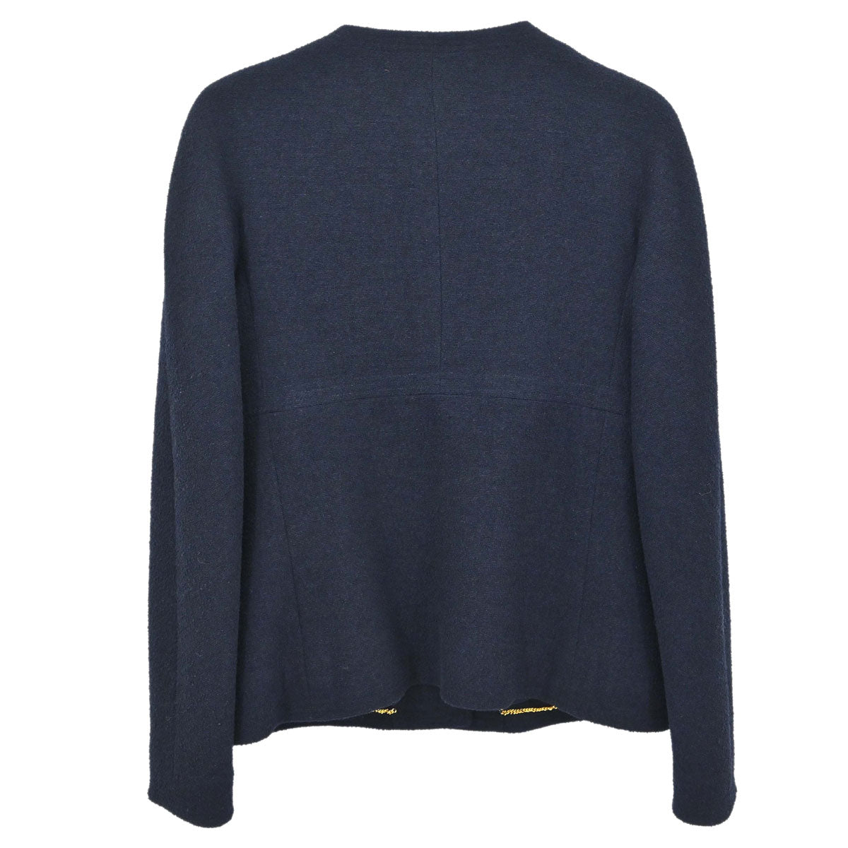 Chanel 1995 Collarless Single Breasted Jacket Navy #38