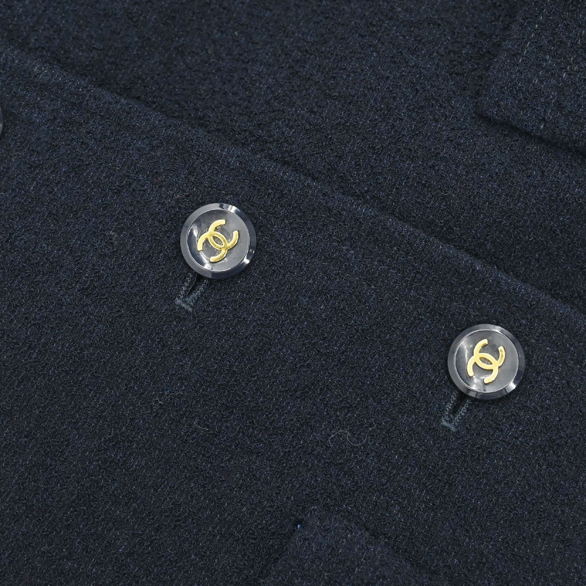 Chanel 1995 Collarless Single Breasted Jacket Navy #38